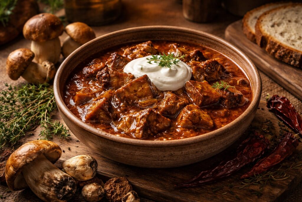 The Forager’s Goulash - Porcini & Smoked Paprika Stew-Soup