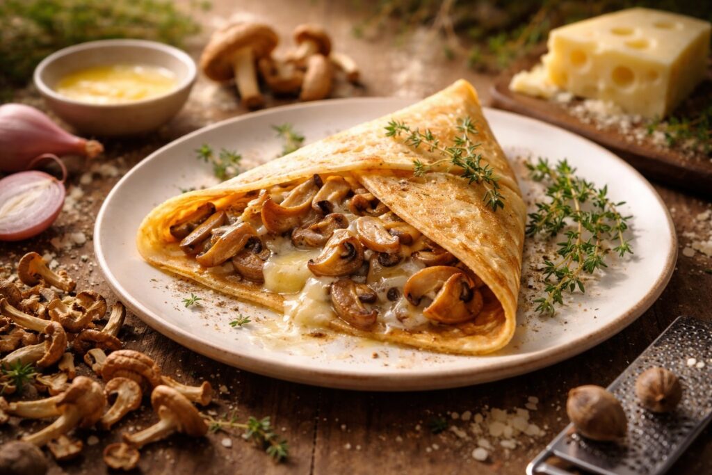 The Golden Fleece: Jason’s Fairy Ring Mushroom & Emmental Crepes