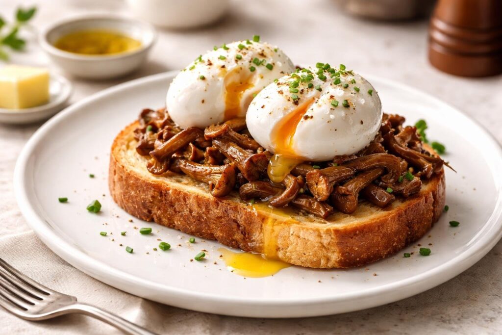 The Modern Classic Brunch: Poached Eggs & Chanterelles with Truffle Oil