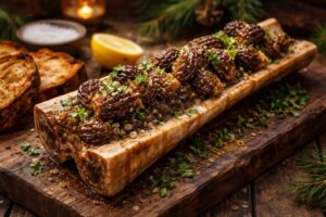 The Primal Cask - Morels on Roasted Bone Marrow Canoe