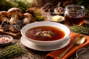 The Royal Consommé - Porcini & Black Garlic Elixir