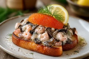 Toast Skagen with a Mycological Twist Toast Skagen with a Mycological Twist