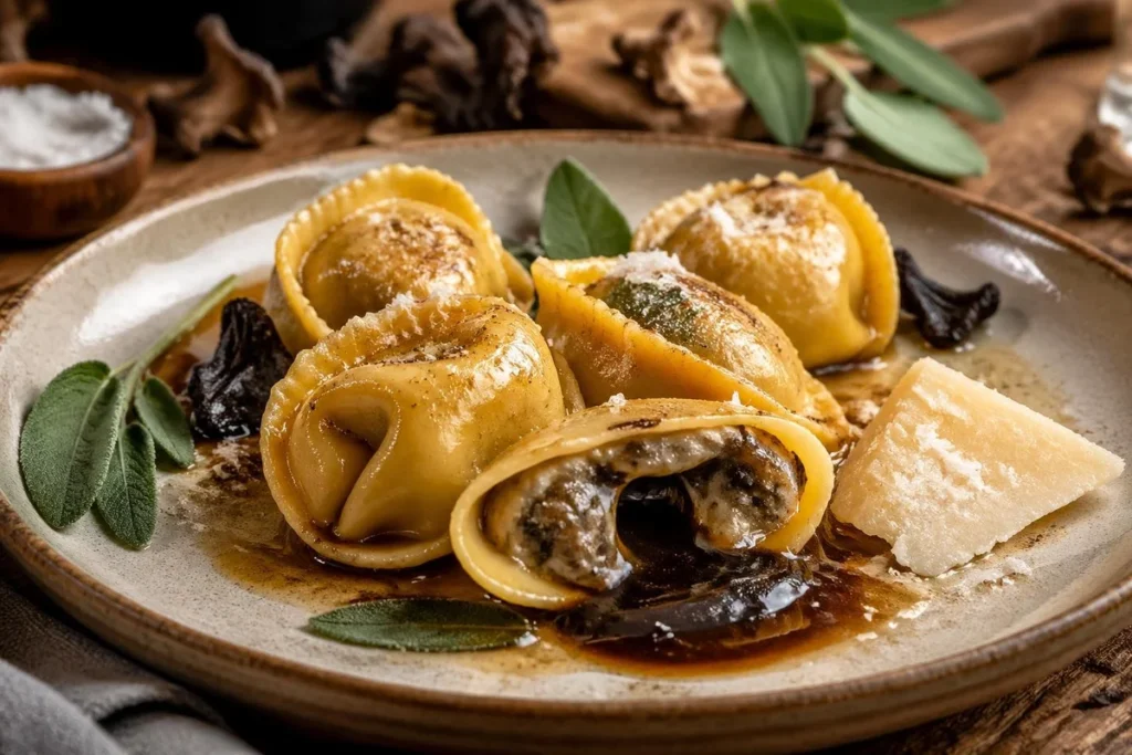 Tortelloni with Black Trumpet & Mascarpone