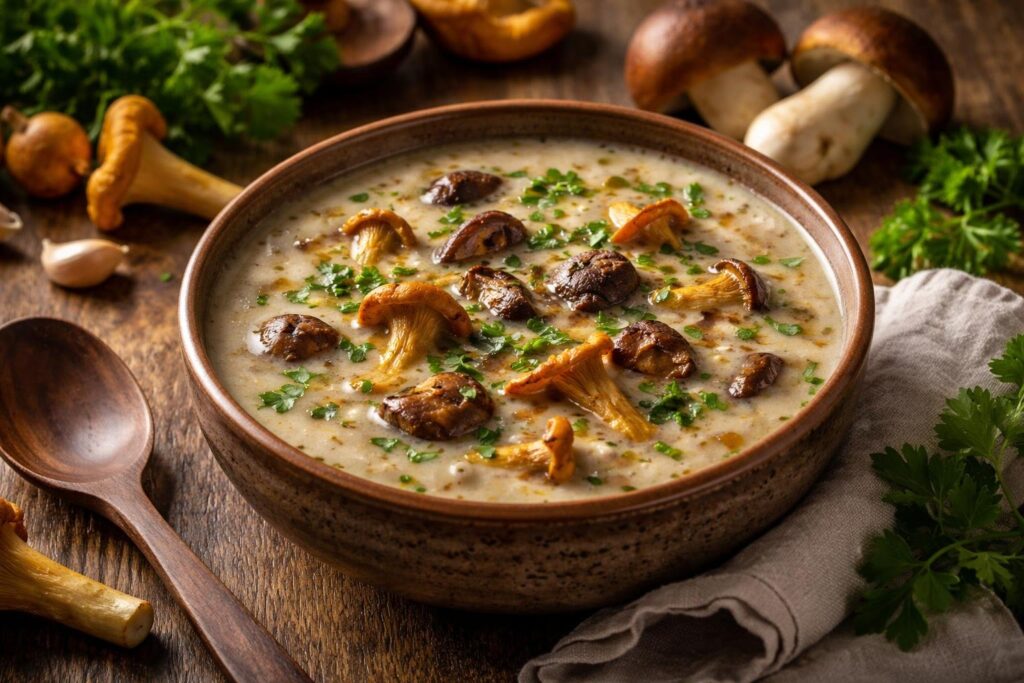 Traditional Balkan Wild Mushroom Soup With Porcini and Chanterelles — Rustic Hearty Recipe and Serving Tips