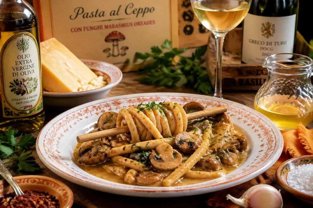 Gourmet Magic Sofia Loren Style Pasta with Fairy Ring Mushrooms Recipe