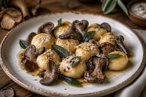 Tuscan Gnudi with Ricotta, Spinach, and Grey Chanterelles