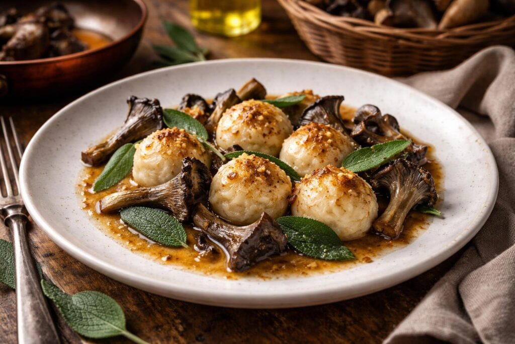 Tuscan Gray Chanterelle Gnudi with Sage Brown Butter