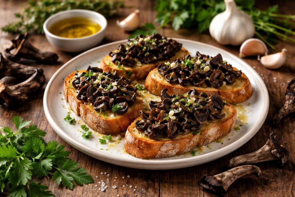 Black Trumpet Mushroom Garlic Bruschetta Toast Recipe for Ultimate Perfection