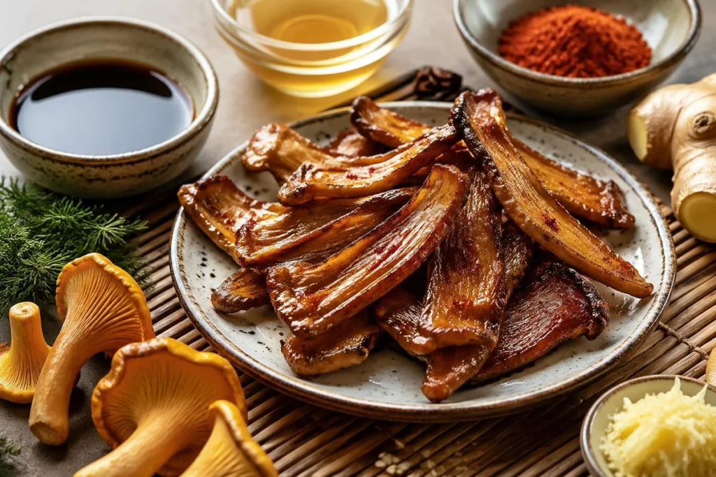 Umami Chanterelle Jerky (Soy-Mirin)