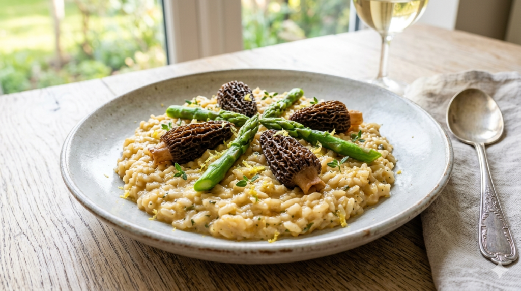 The Star Story: As a pioneer of mindful living, Sir Paul McCartney has long championed the idea that high-end cuisine doesn't need meat to be extraordinary. He often speaks about the simple joy of seasonal ingredients found in nature. This Morel and Asparagus Risotto is a tribute to that philosophy—combining the "aristocrat of the forest" with the fresh snap of spring, creating a dish that is both ethical and incredibly luxurious.