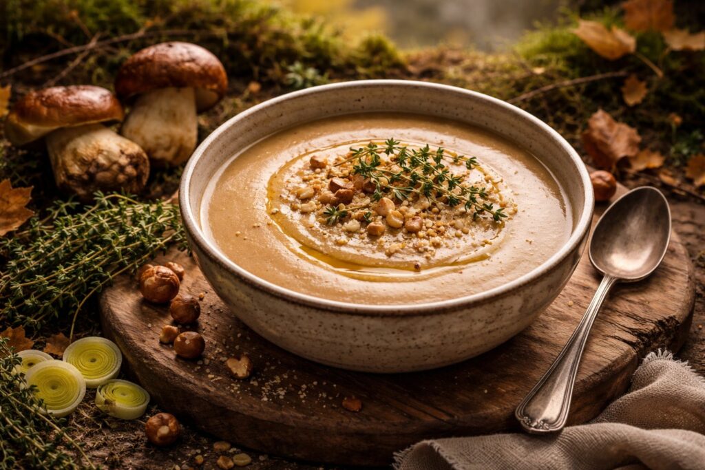 Velvet Porcini & Roasted Hazelnut Bisque