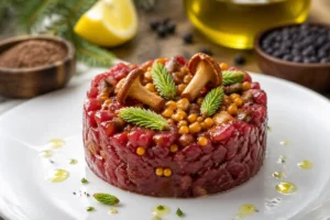 Venison Tartare with Chanterelle "Caviar"