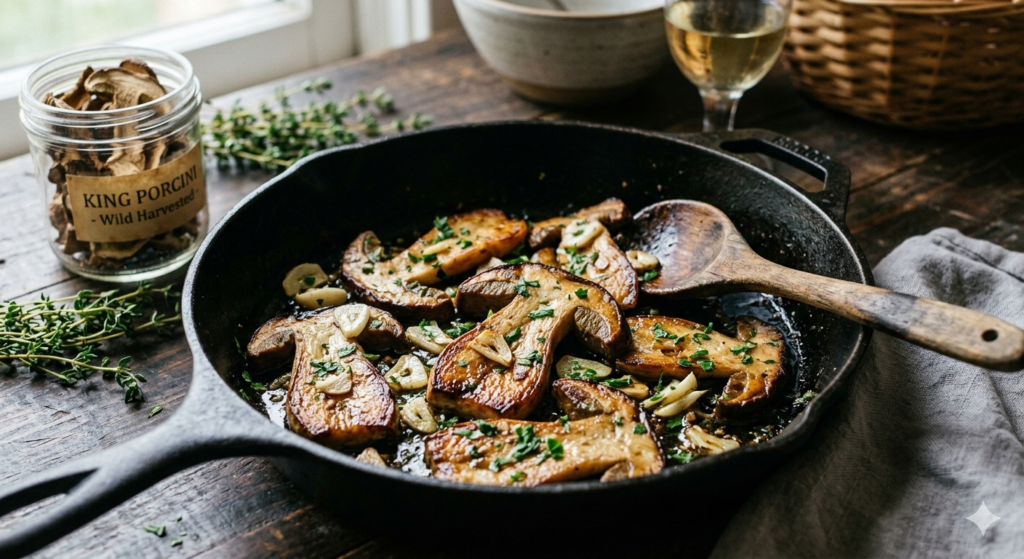 Village-Style Sautéed Porcini with Garlic & Herbs