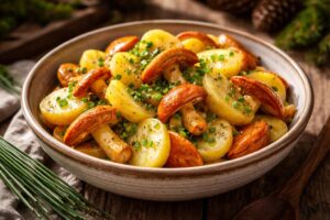 Warm Potato Salad with Caesar’s Mushrooms and Chives - Country Gourmet