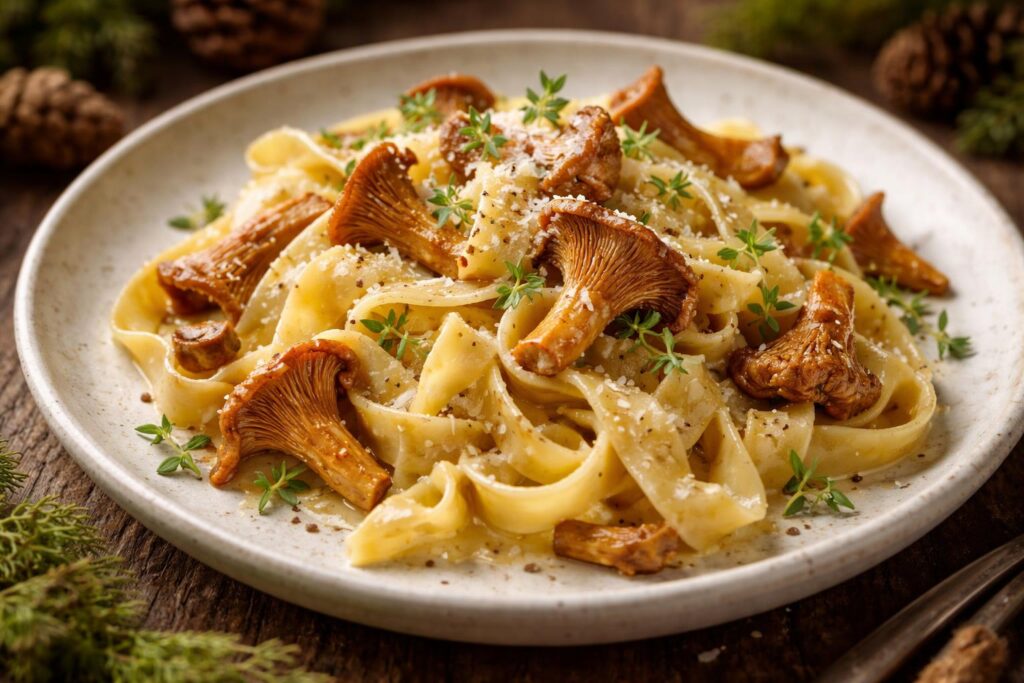 Wild Chanterelle Tagliatelle - The Golden Forest Pasta