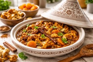 Wild Chanterelle and Apricot Tajine