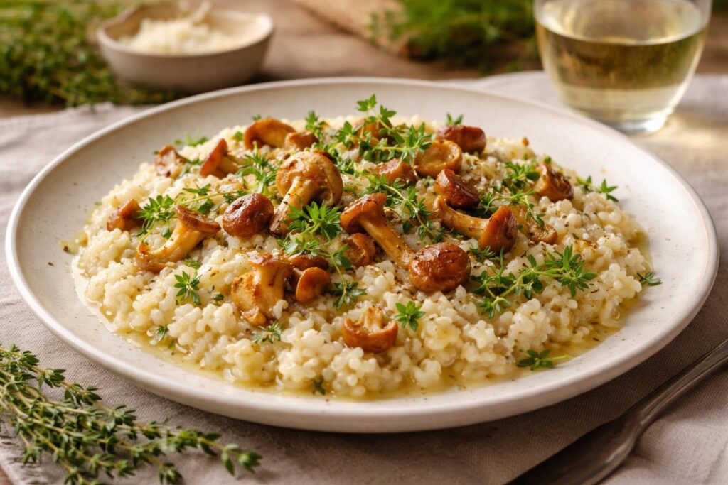 Gourmet Magic Wild Harvested Authentic Italian Fairy Ring Mushroom Risotto Recipe