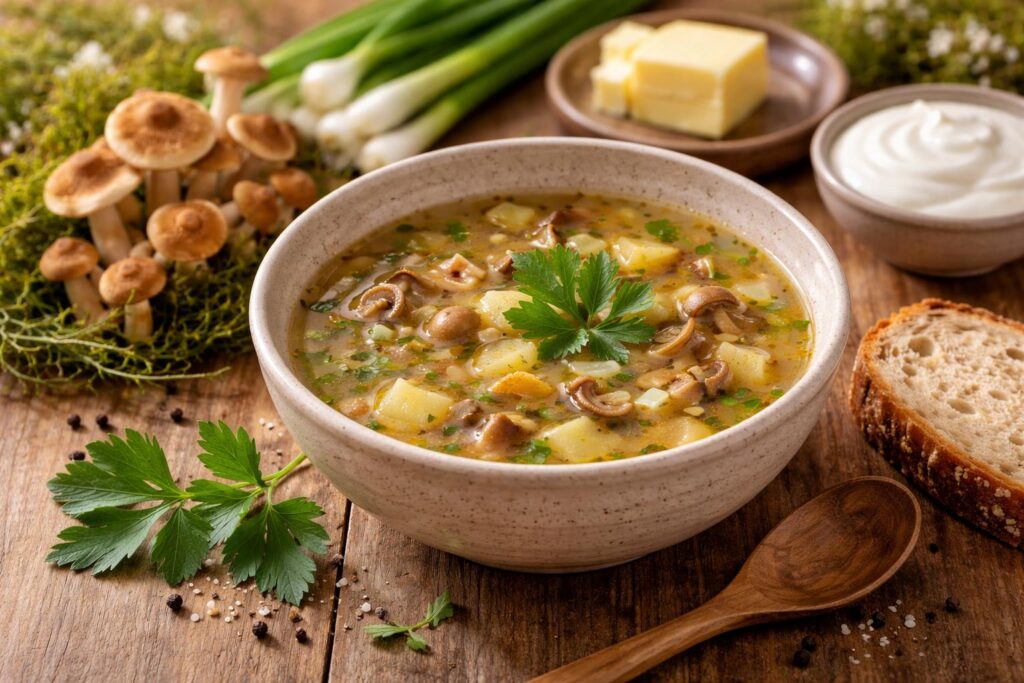 Wild Fairy Ring Mushroom Soup - The Scent of Balkan Meadows