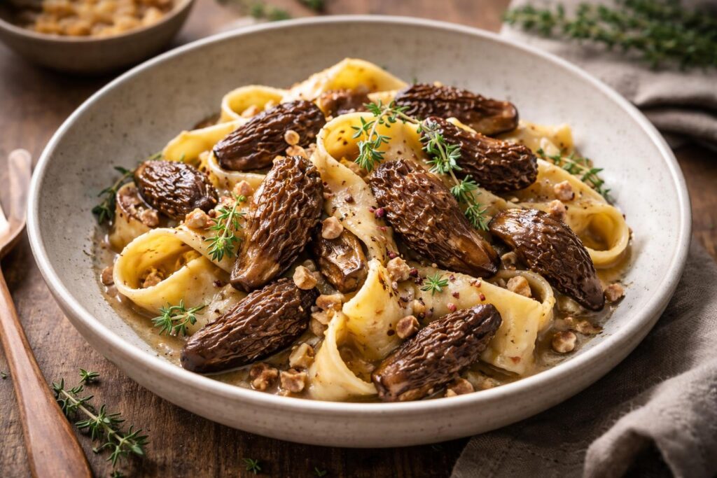 Wild Morel Pappardelle - A Nutty Forest Symphony