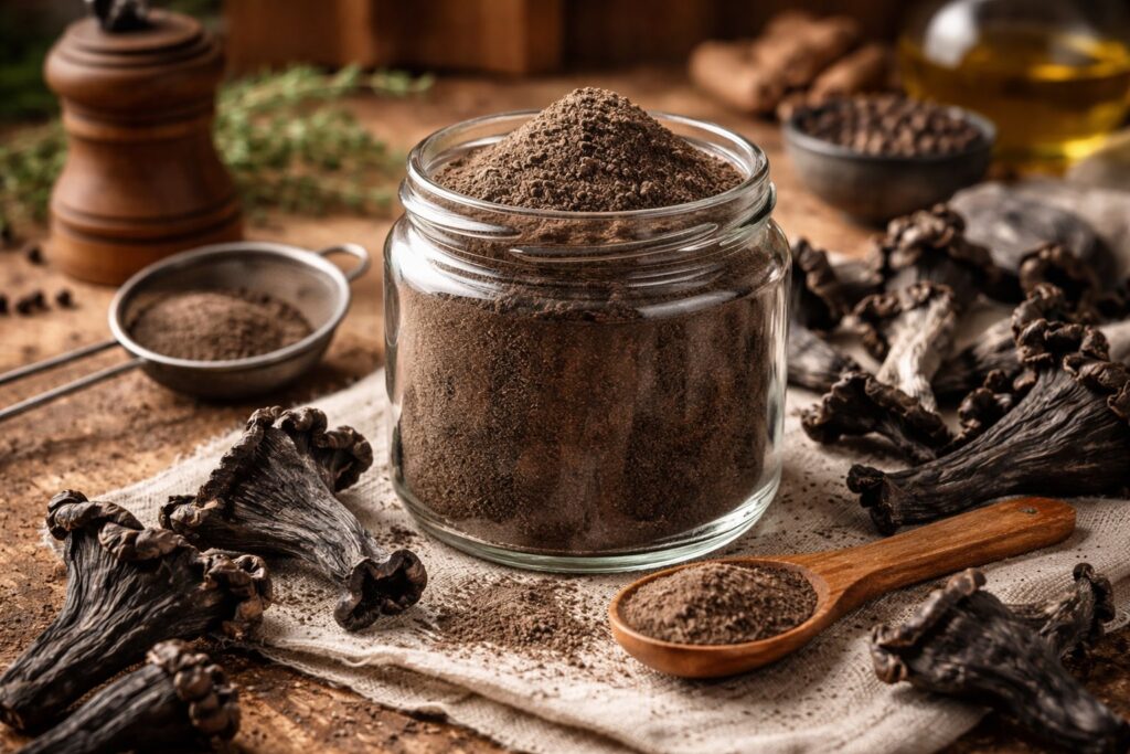 Gourmet Black Trumpet Wild Mushroom Powder Umami Seasoning for Ultimate Perfection