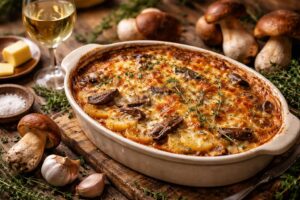 Wild Porcini and Potato Gratin Dauphinois