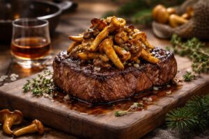 Yellow Foot Mushroom Steak Topping Recipe Alpine Umami