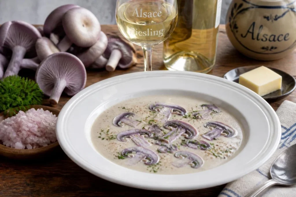 Alsatian Riesling Velouté with Wood Blewit