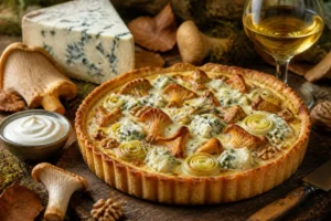 Auvergne Blue Cheese and Hydnum Tart Auvergne Blue Cheese and Hydnum Tart