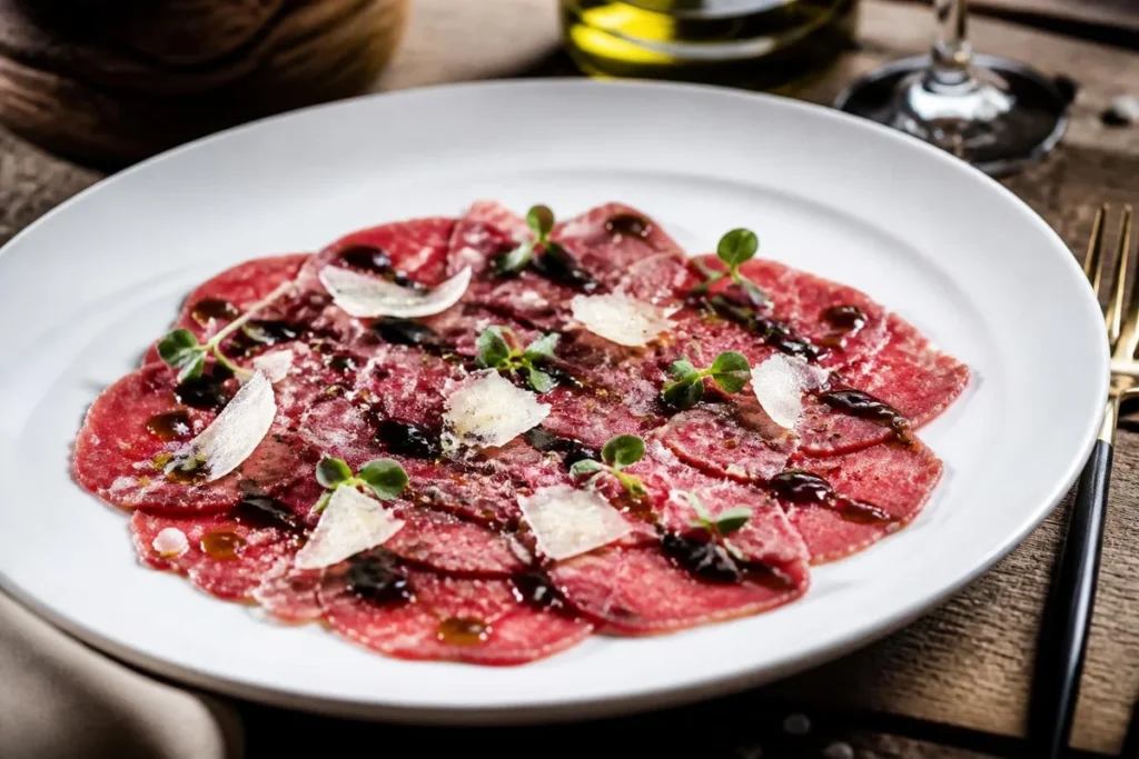 Beef Carpaccio with Black Trumpet "Truffle" Vinaigrette