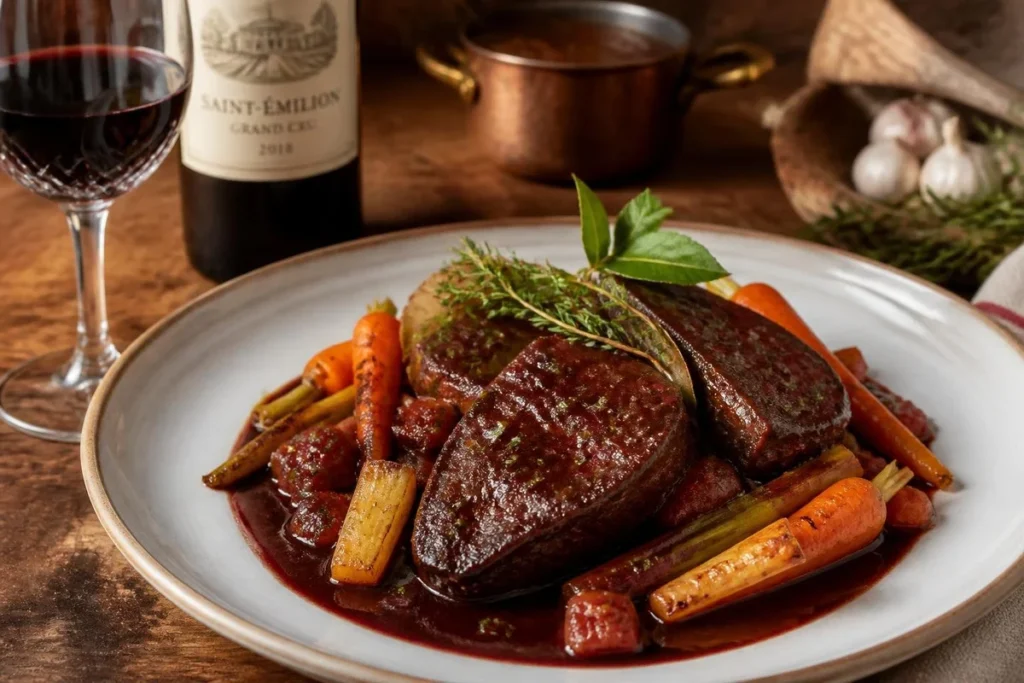Bordeaux Braised Beefsteak Fungus with Root Vegetables