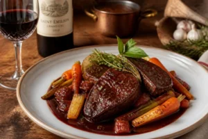 Bordeaux Braised Beefsteak Fungus with Root Vegetables