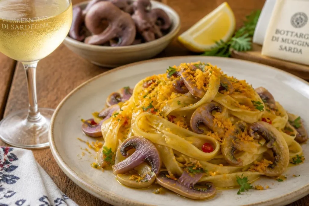 Bottarga and Wood Blewit Tagliatelle