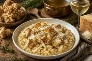 Cauliflower Mushroom Risotto with Parmesan