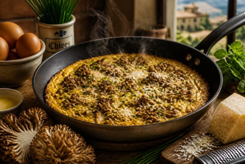 Cauliflower Mushroom and Chive Frittata
