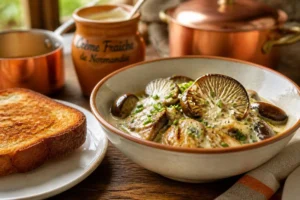 Charcoal Burner Fricassée with Crème Fraîche
