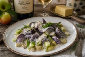 Cider Braised Wood Blewit with Crème Fraîche