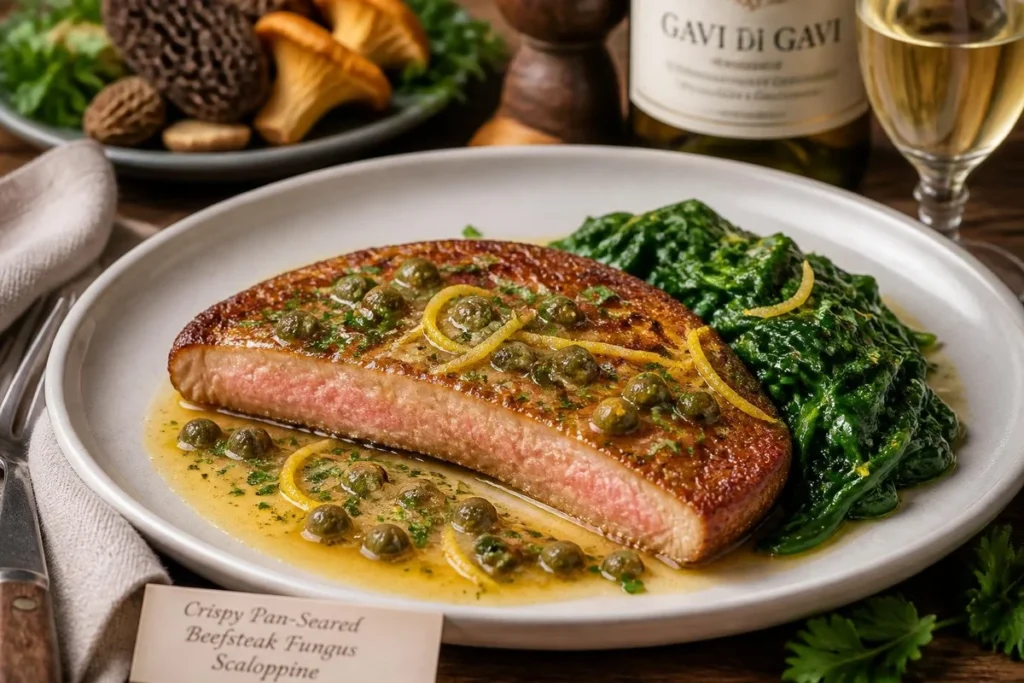Crispy Pan-Seared Beefsteak Fungus Scaloppine