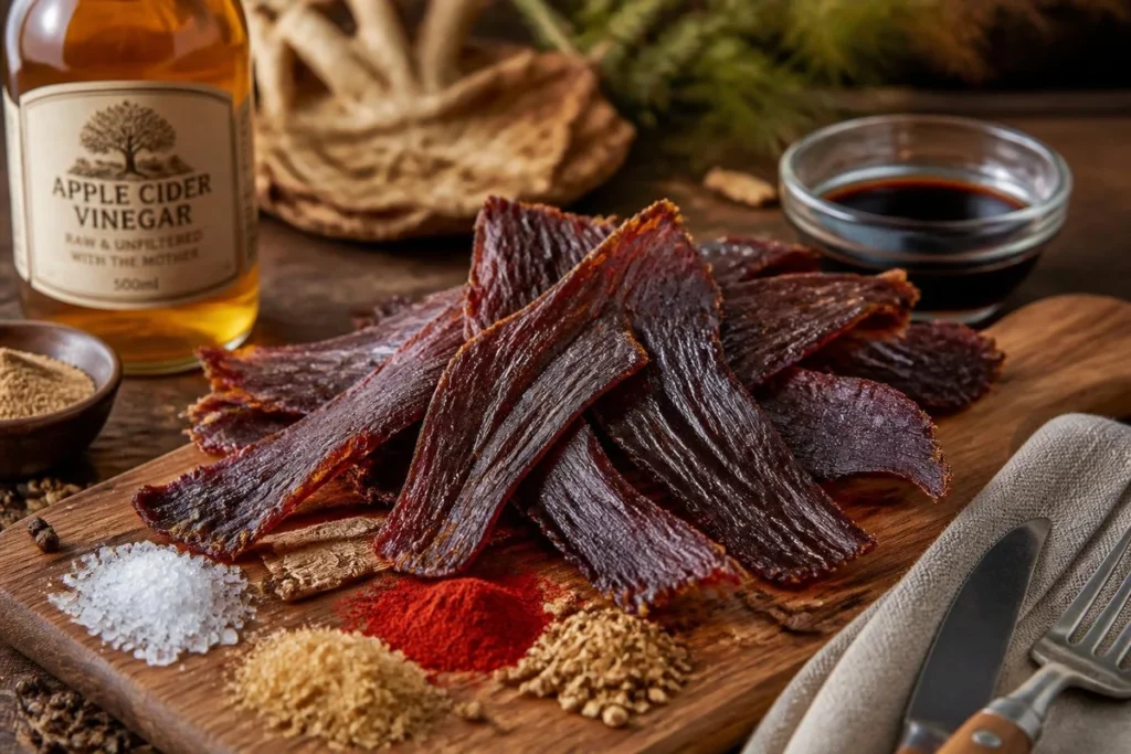 Dry-Aged Beefsteak Fungus Jerky with Spices
