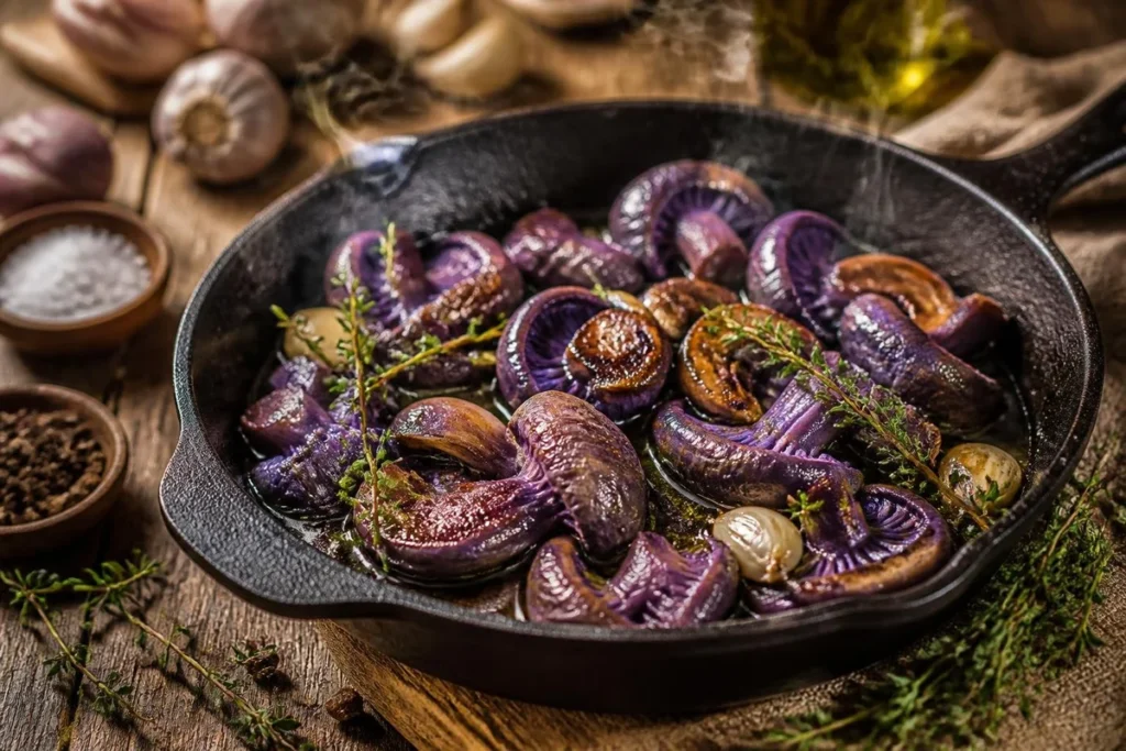 Duck Fat Roasted Wood Blewit with Thyme