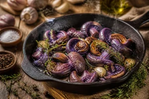 Duck Fat Roasted Wood Blewit with Thyme Duck Fat Roasted Wood Blewit with Thyme