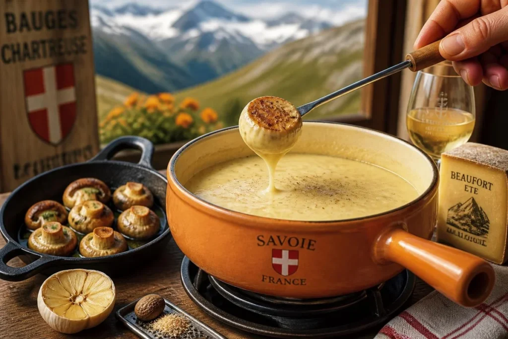 Fondue with Sautéed Calocybe Dippers