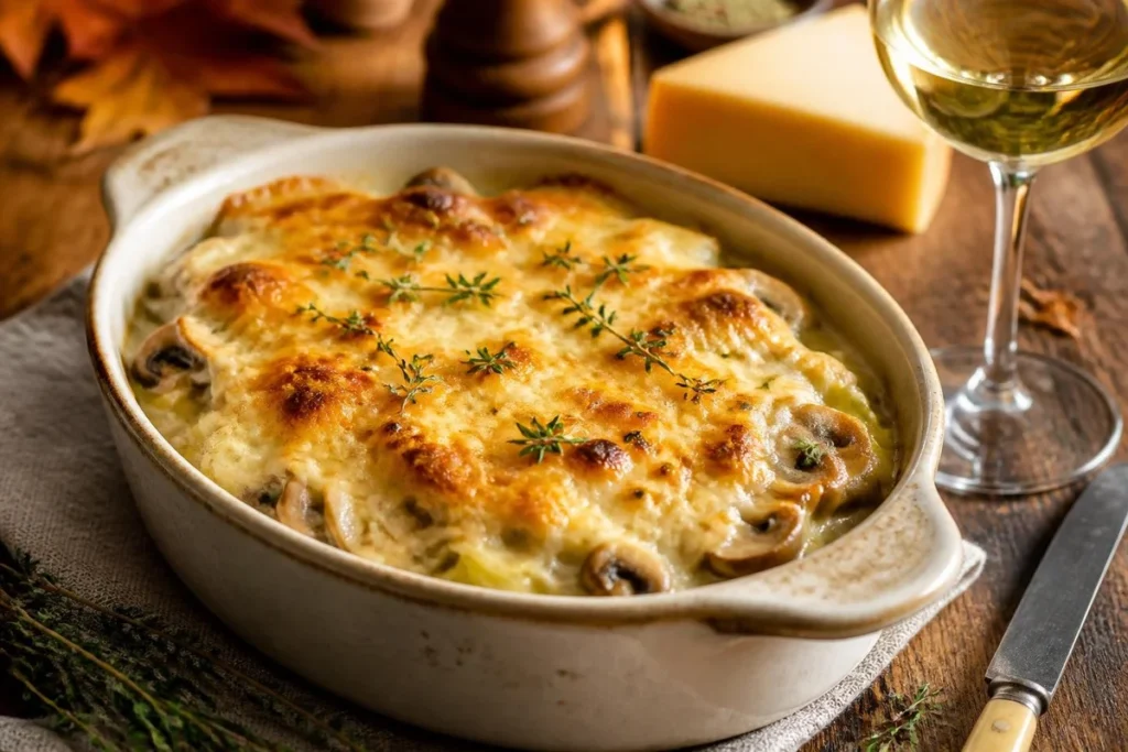 Miller Mushroom Gratin with Gruyère and Leeks