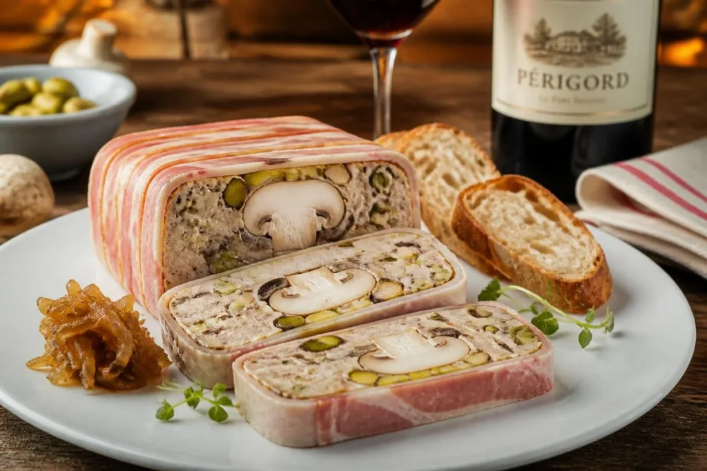 Miller Mushroom Terrine with Pistachios and Truffle Essence