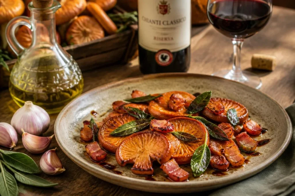 Pan-Seared Lactarius with Pancetta and Sage