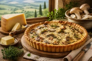 Pecorino and May Mushroom Tart