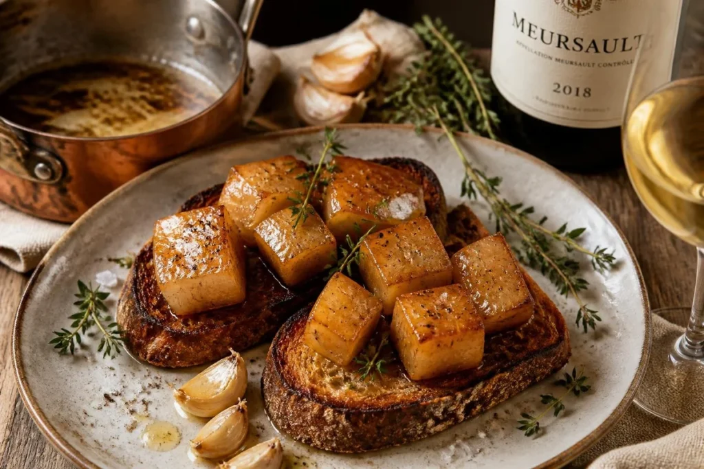Puffball Confit in Brown Butter (Beurre Noisette)