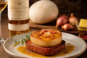 Puffball Foie Gras Style with Sauternes Reduction