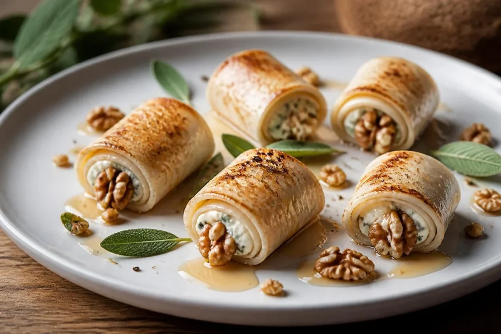 Puffball Involtini Stuffed with Gorgonzola and Walnuts