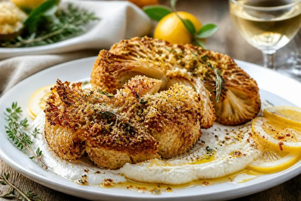 Roasted Cauliflower Mushroom with Ricotta