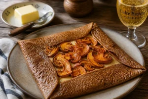 Saffron Milk Cap Galette with Buckwheat and Salted Butter